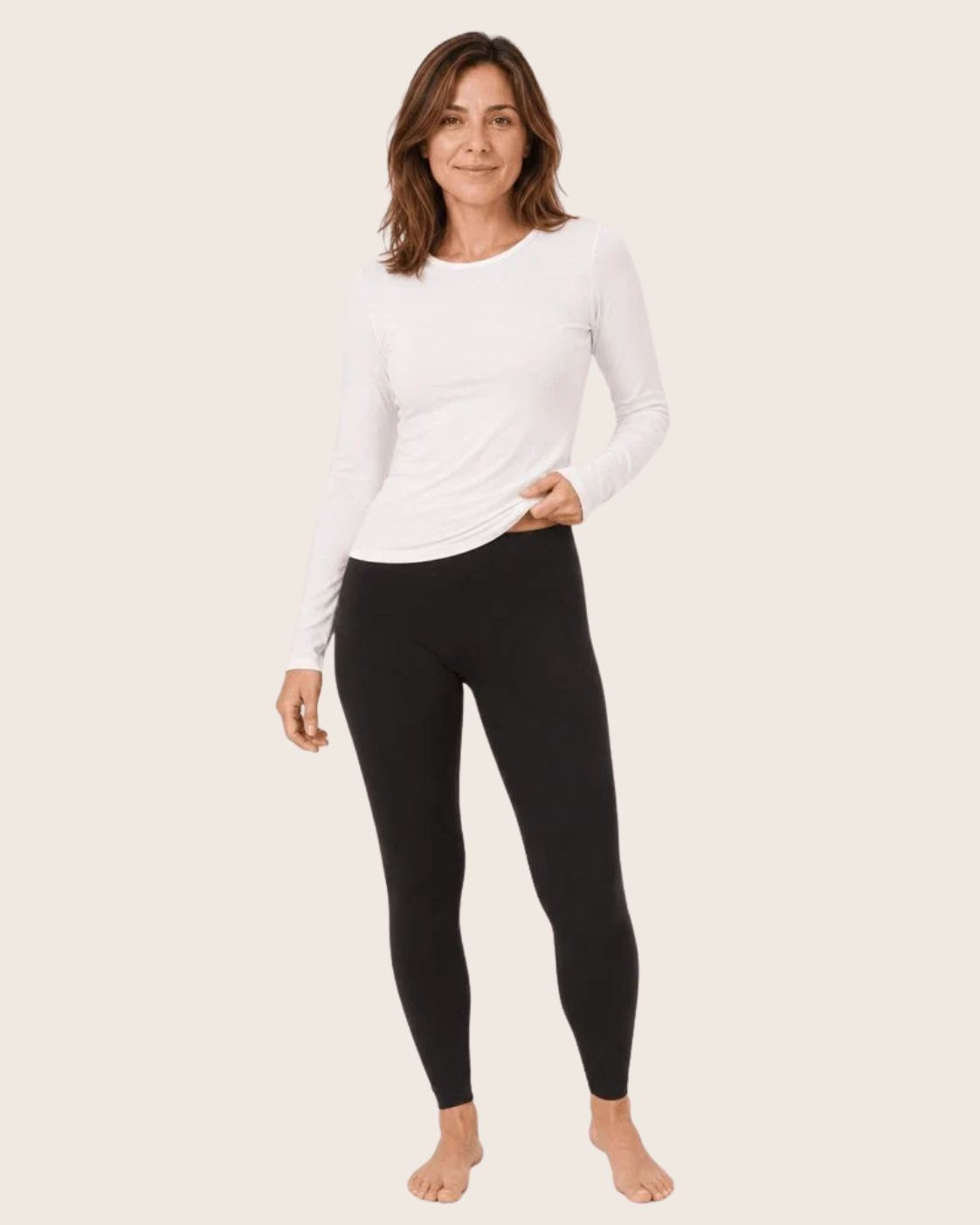 Manga Larga Bambú Blanco - Claudia Talle S - cuerpo completo
