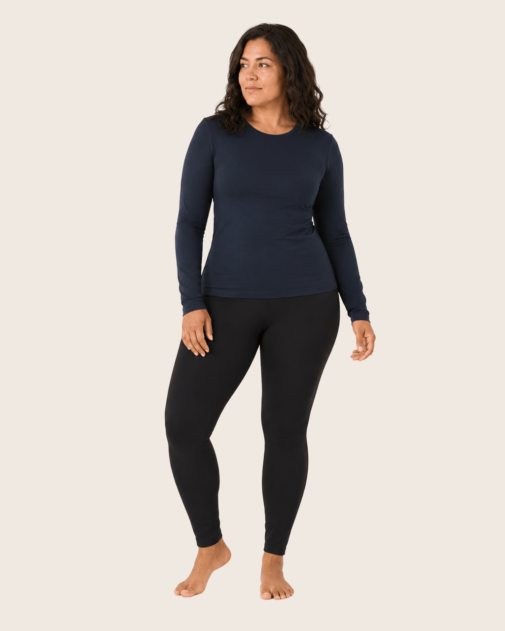 Manga Larga Bambú Azul Noche - María Talle XL cuerpo completo