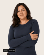 Manga Larga Bambú Azul Noche - María Talle XL