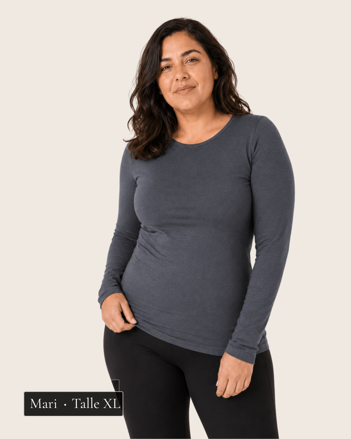 Manga Larga Bambú Gris - María Talle XL