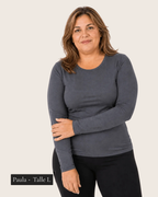 Manga Larga Bambú Gris - Paula Talle L