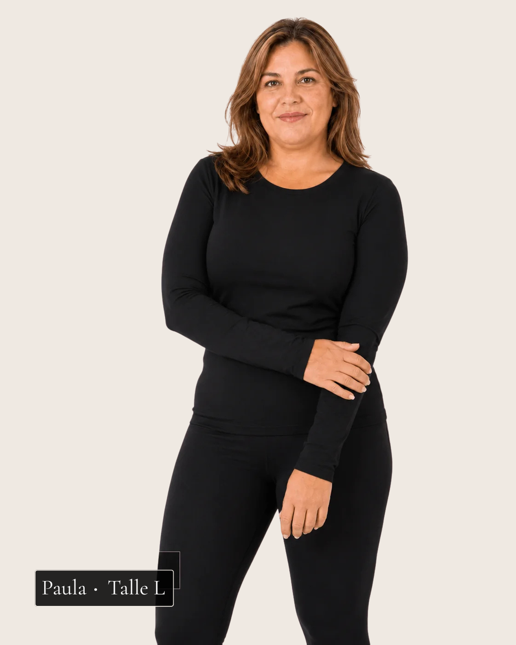 Manga Larga Bambú Negro - Paula Talle L